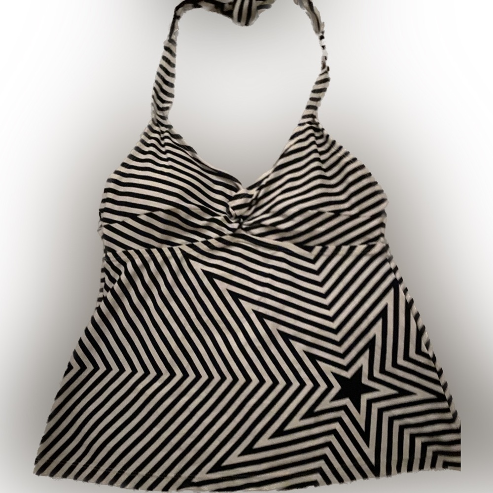 NWT black and white bathing suit top